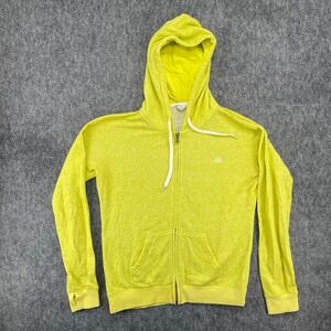 Element Hoodie Mens Medium Full Zip Yellow Thumbhole Logo Sweatshirt